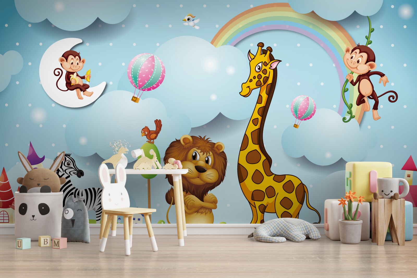 Fototapet animale pe o pajiște proaspătă