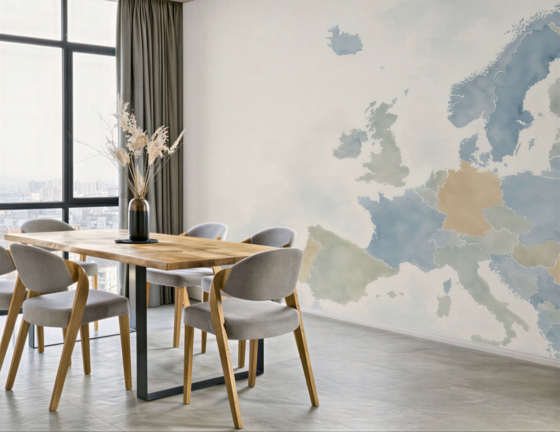 Fototapeta mapa europy z flagami krajów