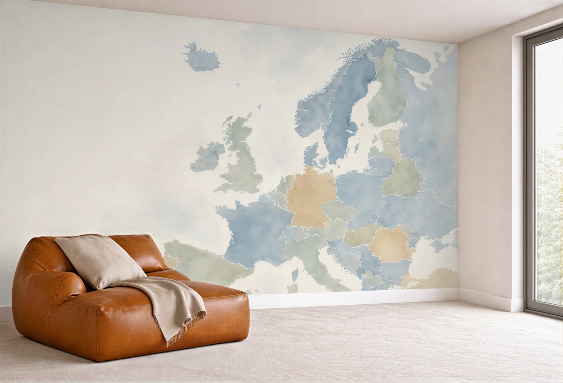 Fototapeta mapa europy z flagami krajów