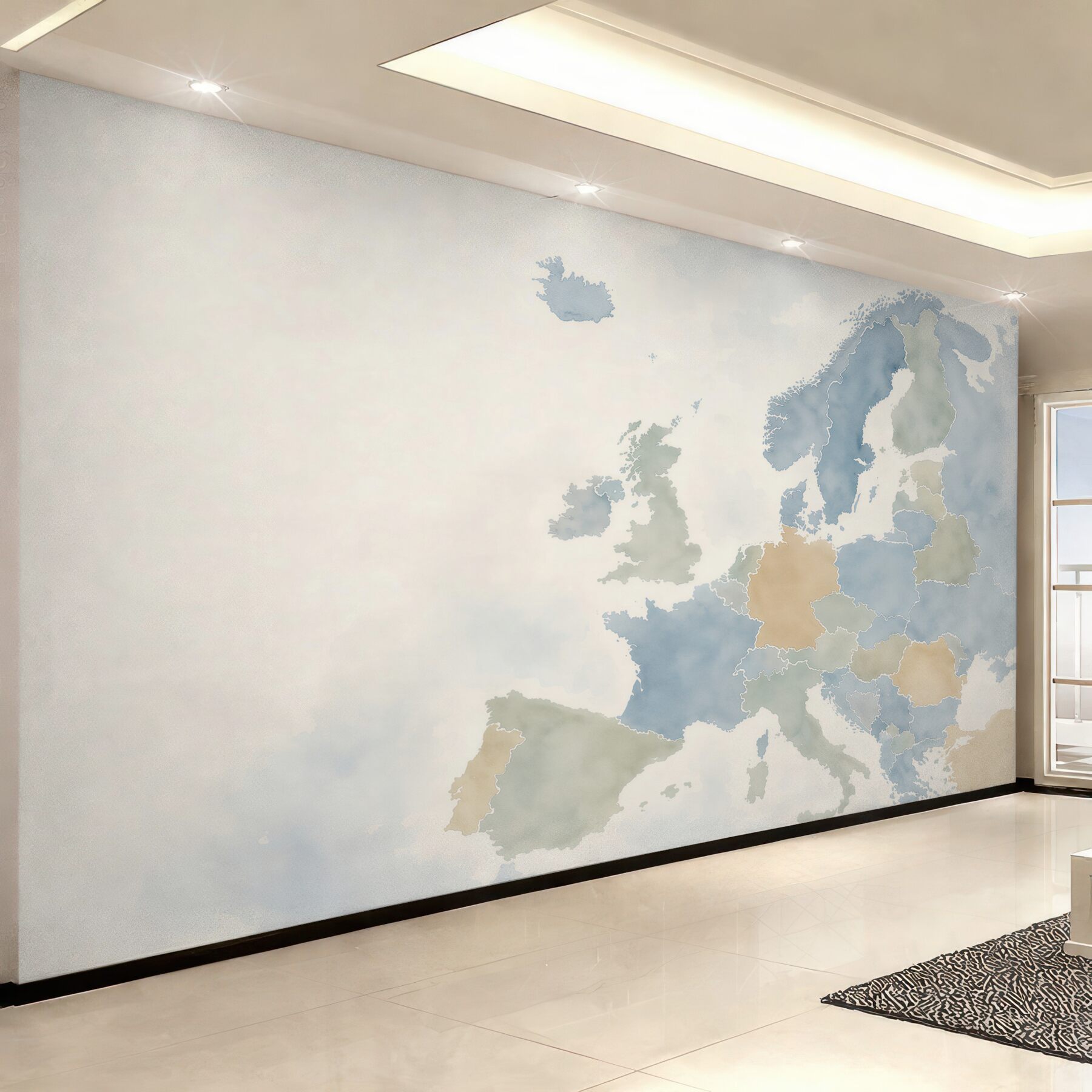 Fototapeta mapa europy z flagami krajów