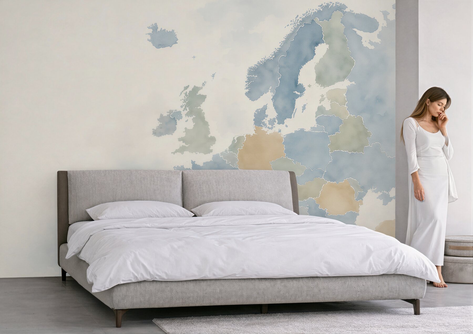 Fototapeta mapa europy z flagami krajów