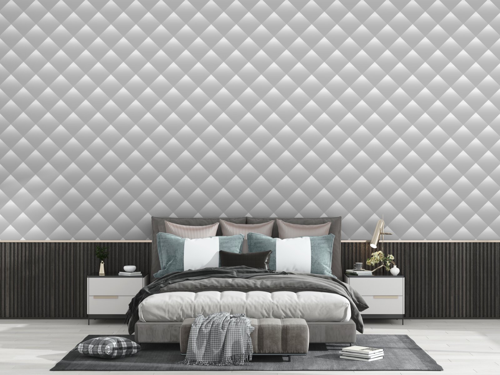 Fototapet textură de argint în formă de diamant