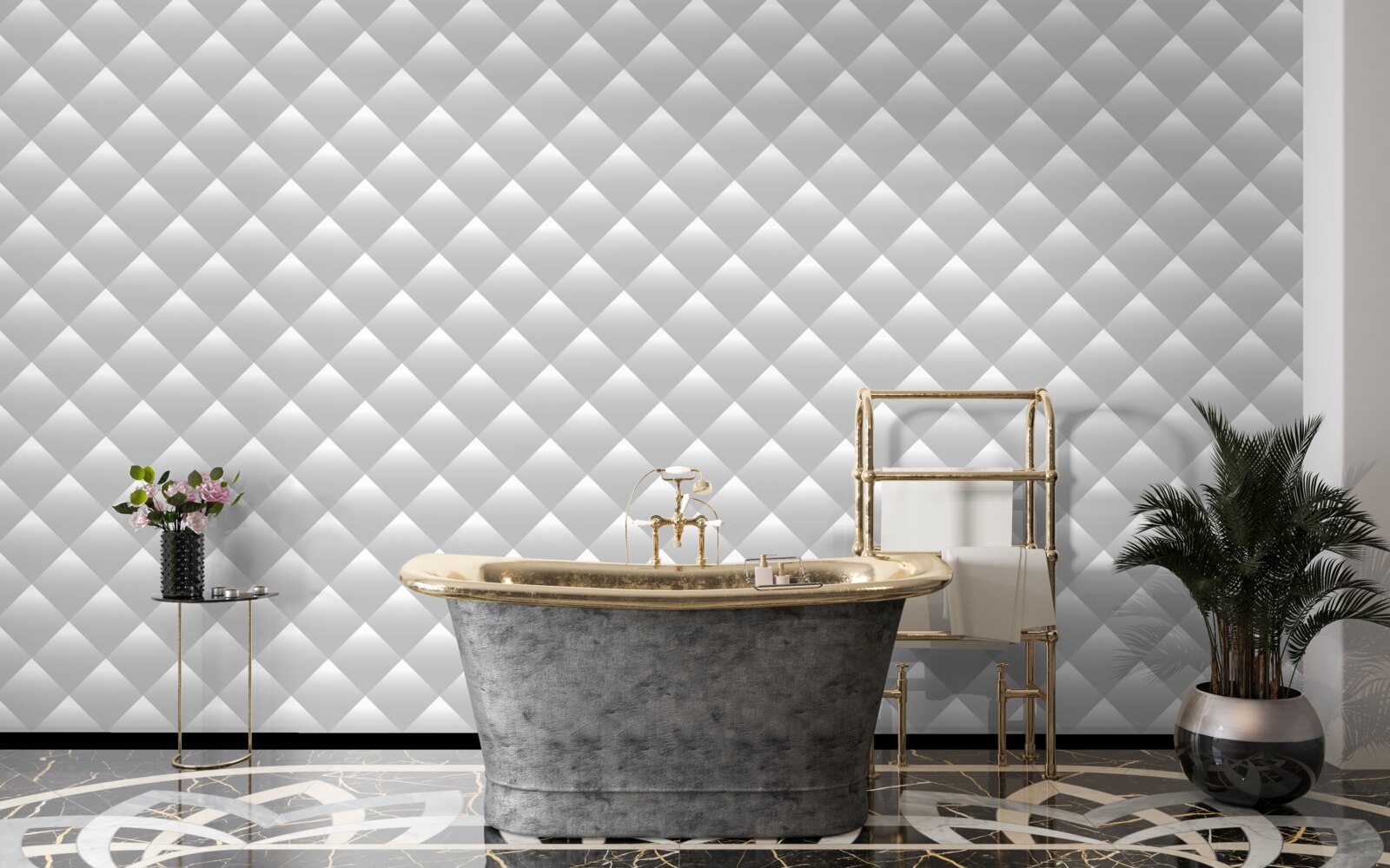 Fototapet textură de argint în formă de diamant