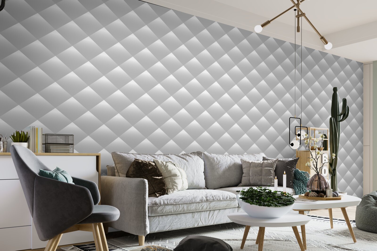 Fototapet textură de argint în formă de diamant