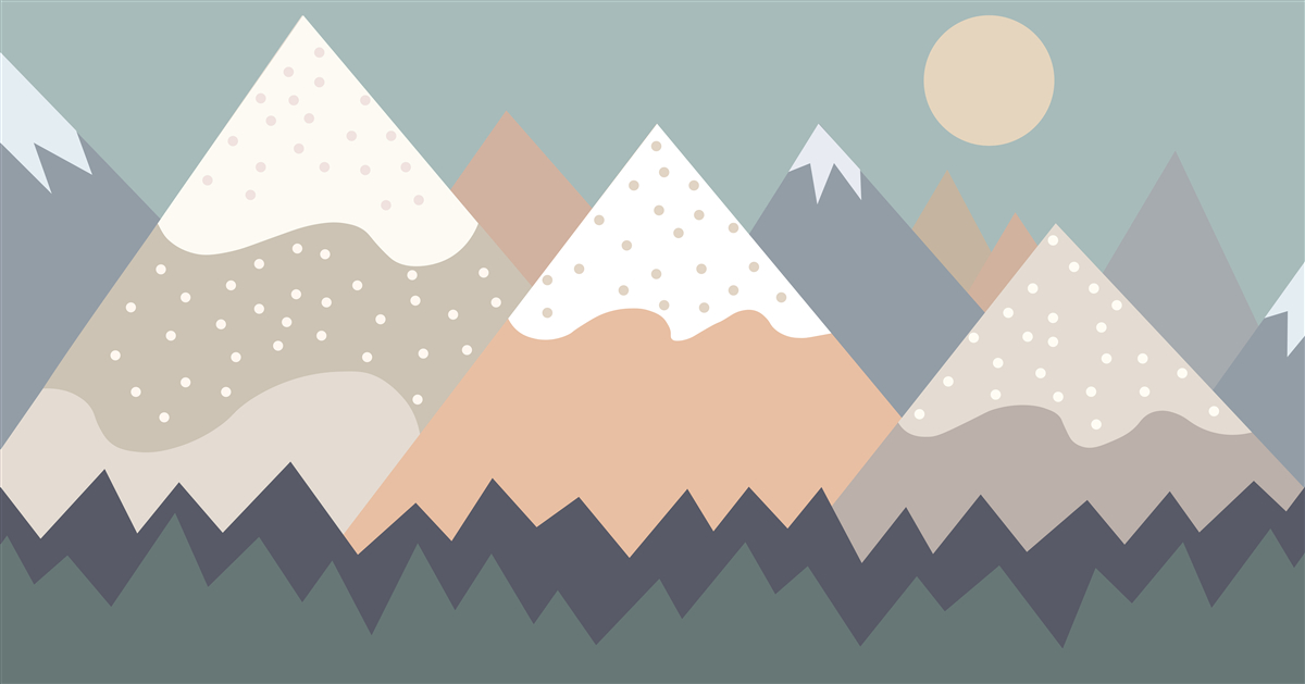 Fototapet munți reprezentați în culori diferite