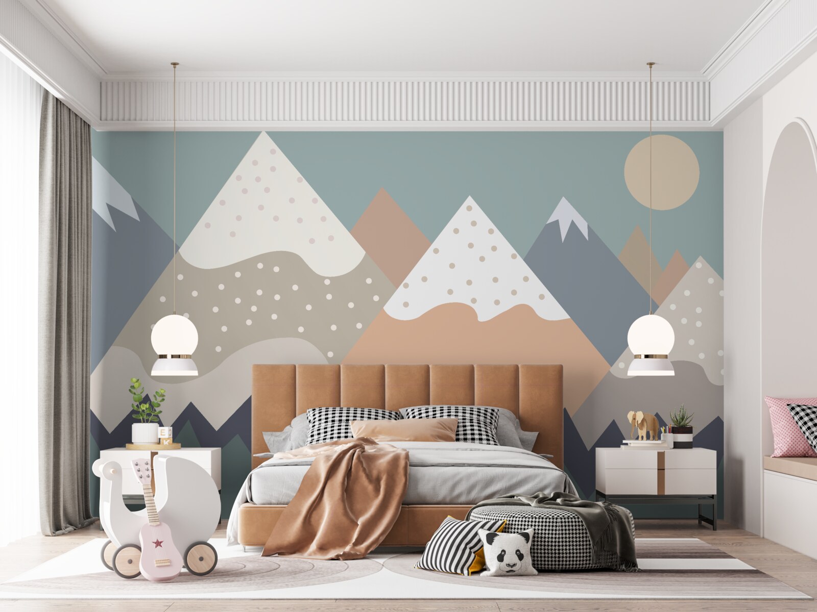 Fototapet munți reprezentați în culori diferite