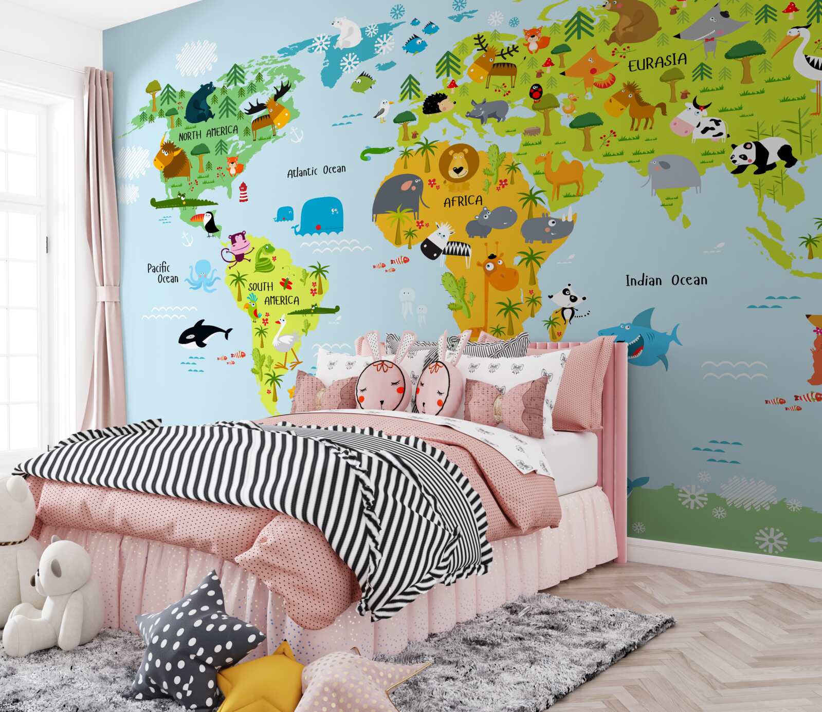 Fototapet harta lumii cu vibrații