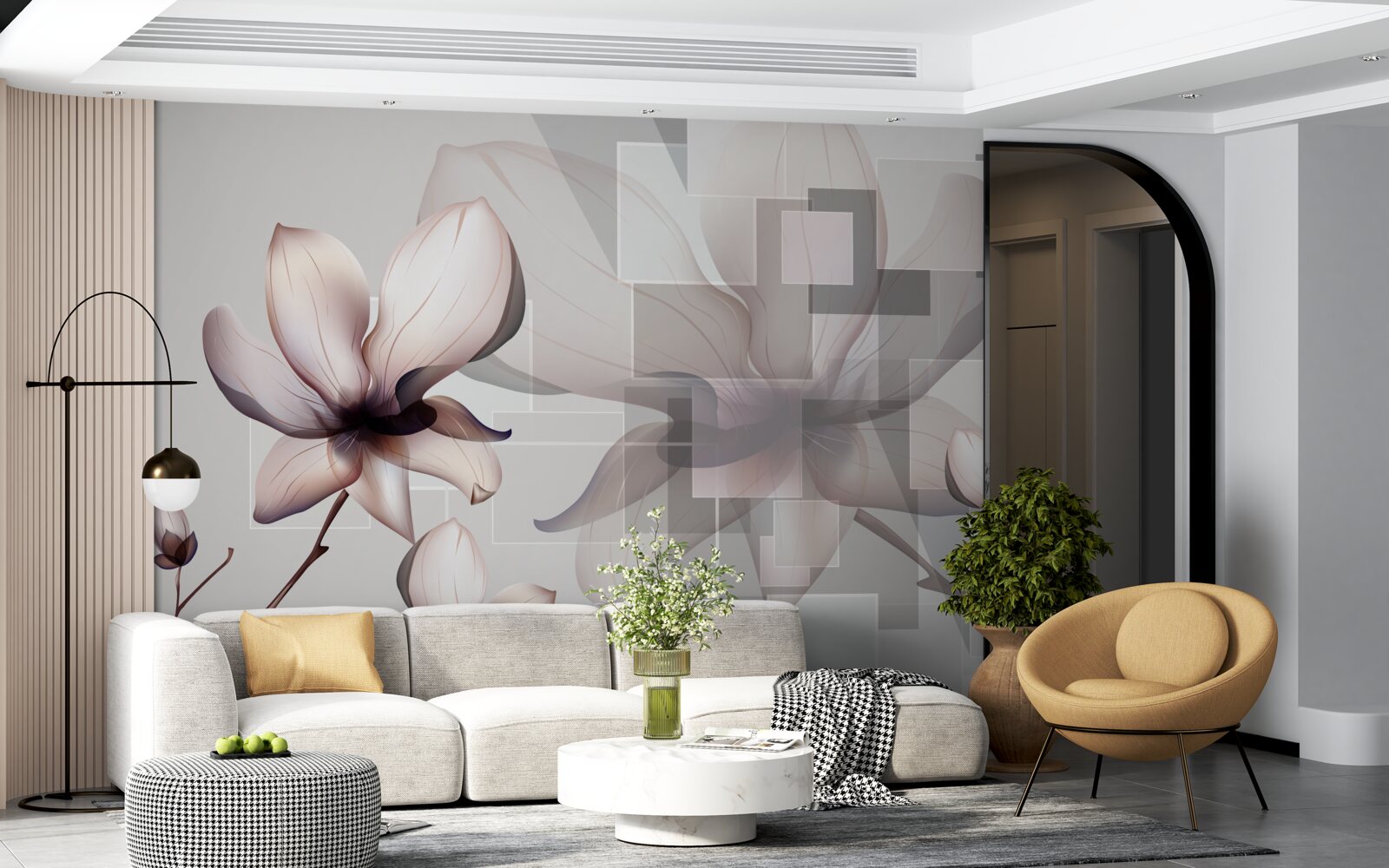 Fototapet magnolii albe mari