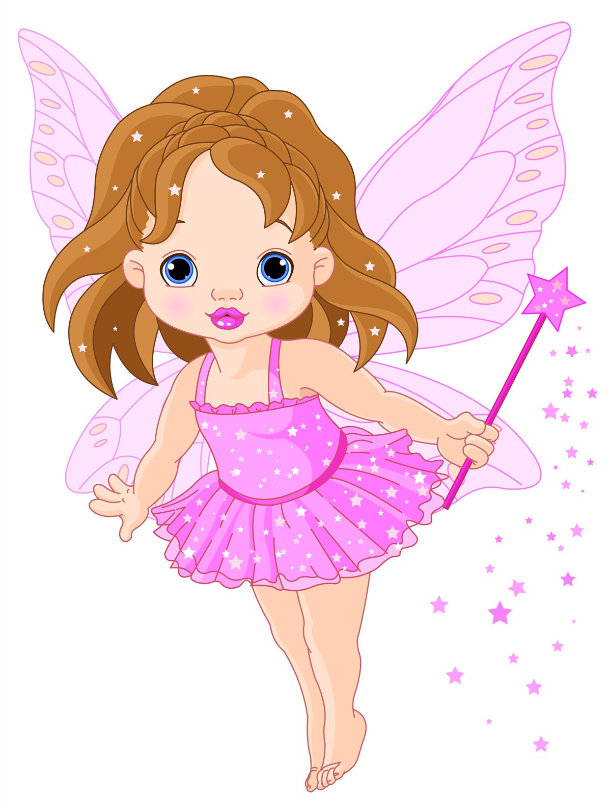 Fototapet fată cu păr roșcat și aripi roz