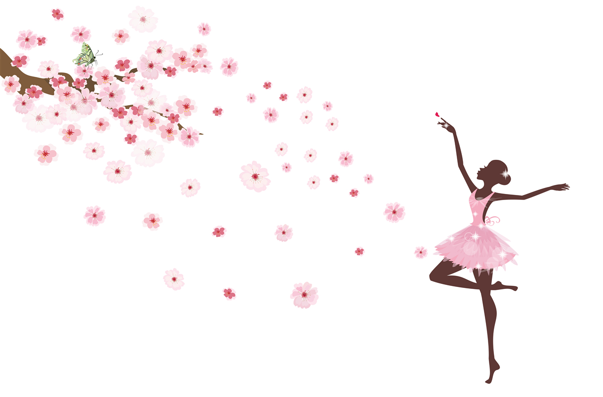 Fototapet o dansatoare în costum roz