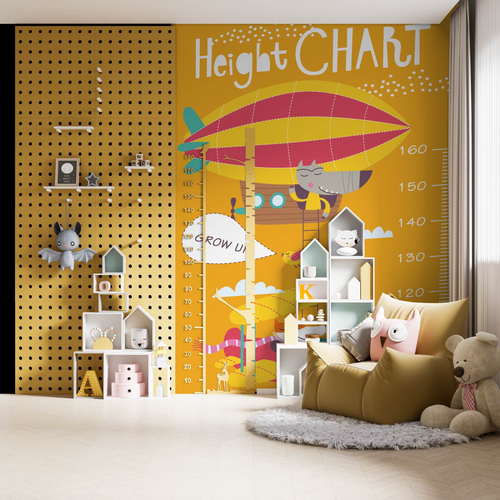 Fototapet scară de măsurare cu imagini de animale