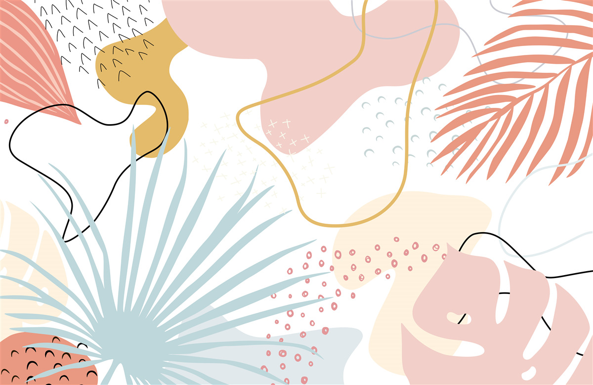 Fototapet flora tropicală în abstracție