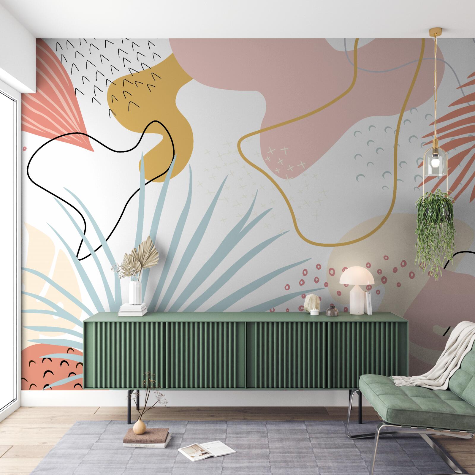 Fototapet flora tropicală în abstracție