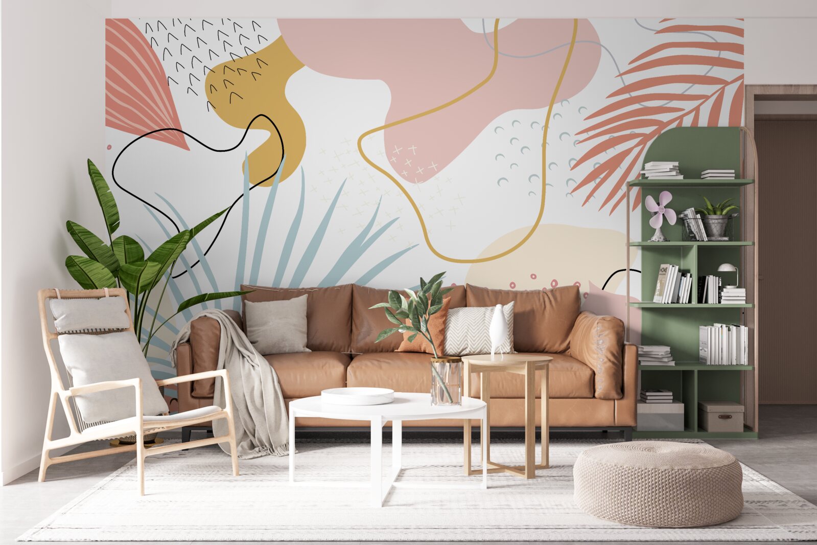 Fototapet flora tropicală în abstracție