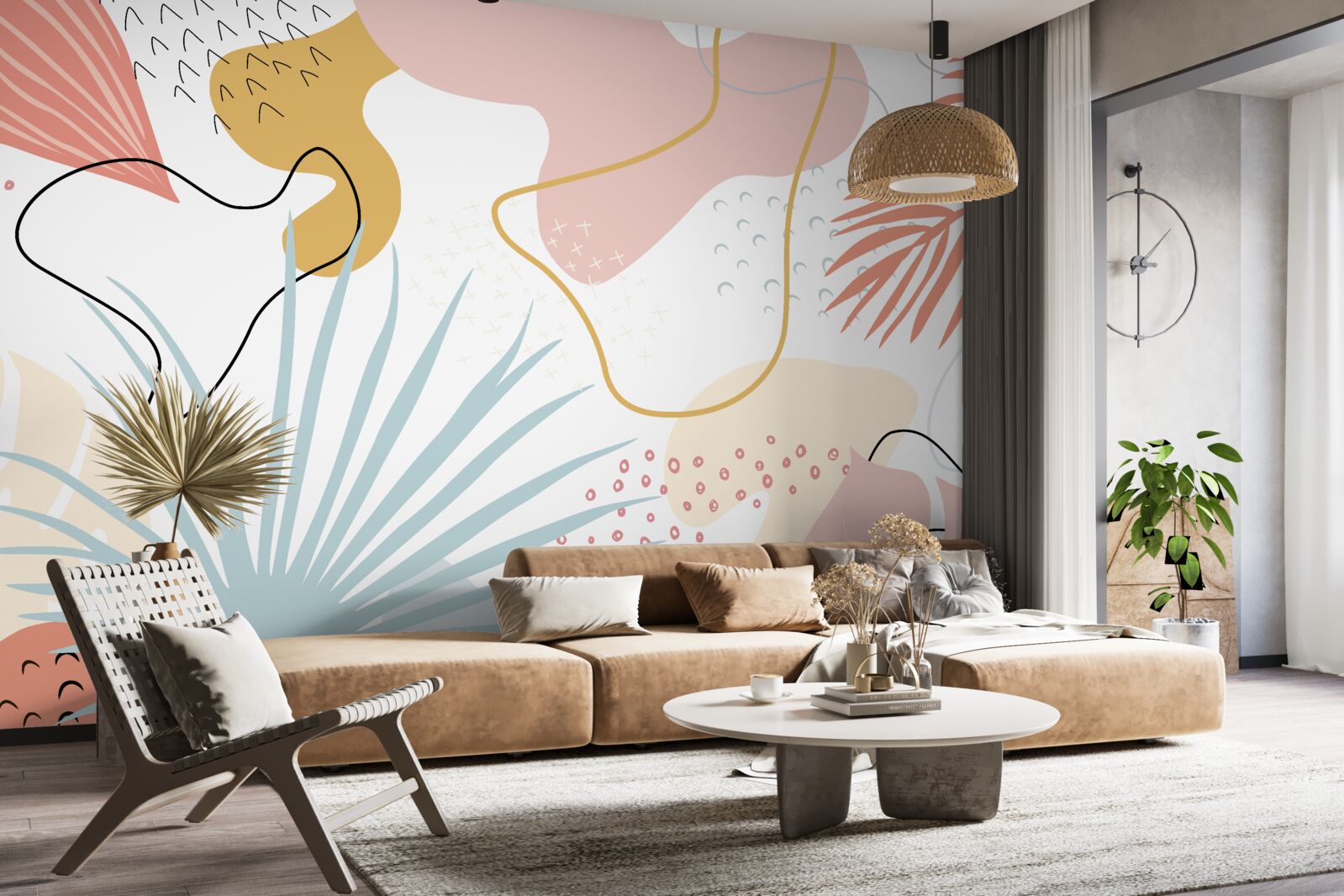 Fototapet flora tropicală în abstracție