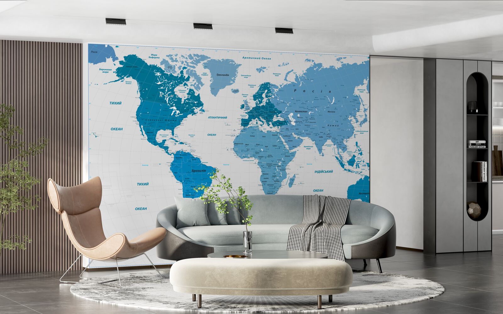 Fototapet harta lumii albastre