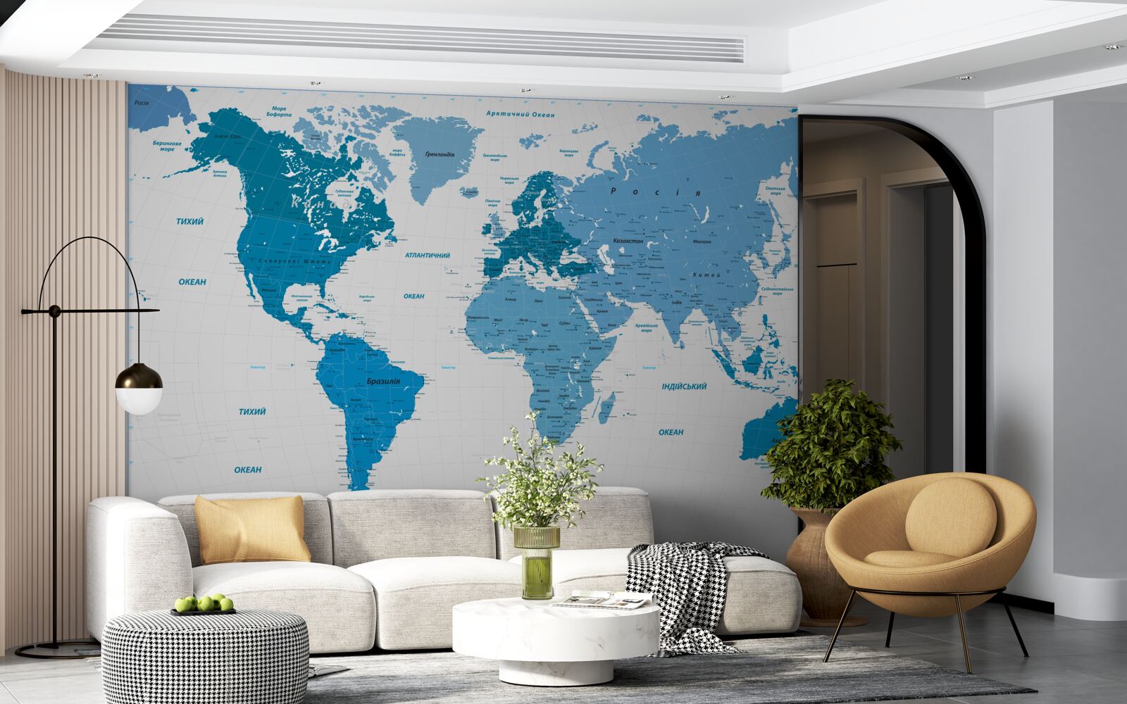 Fototapet harta lumii albastre