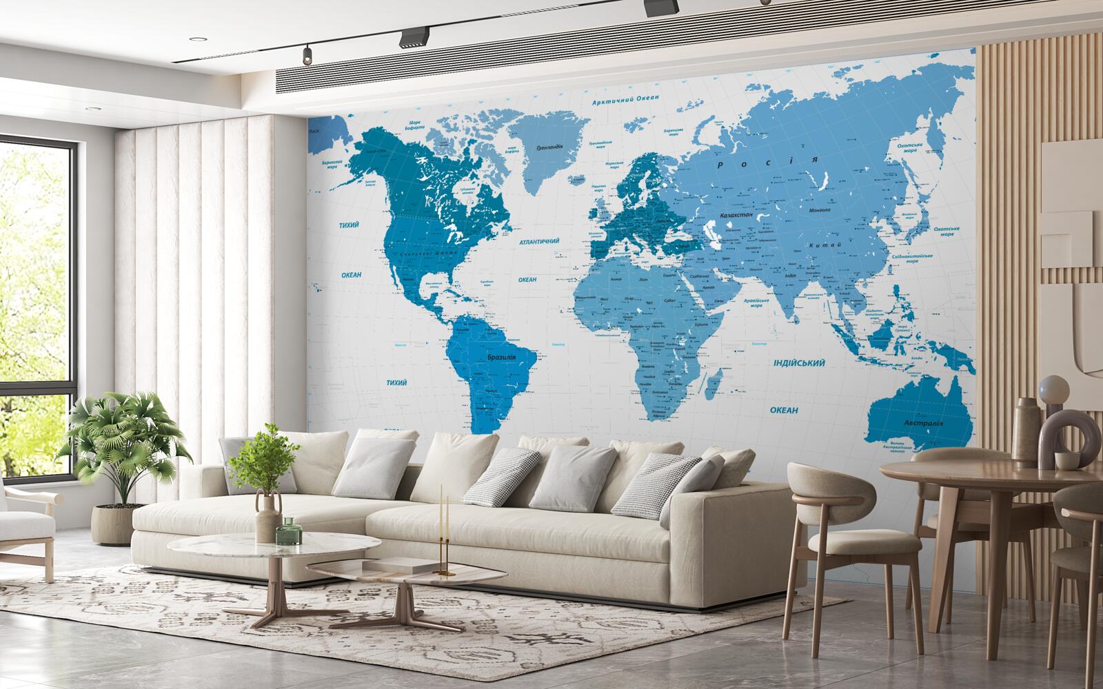 Fototapet harta lumii albastre