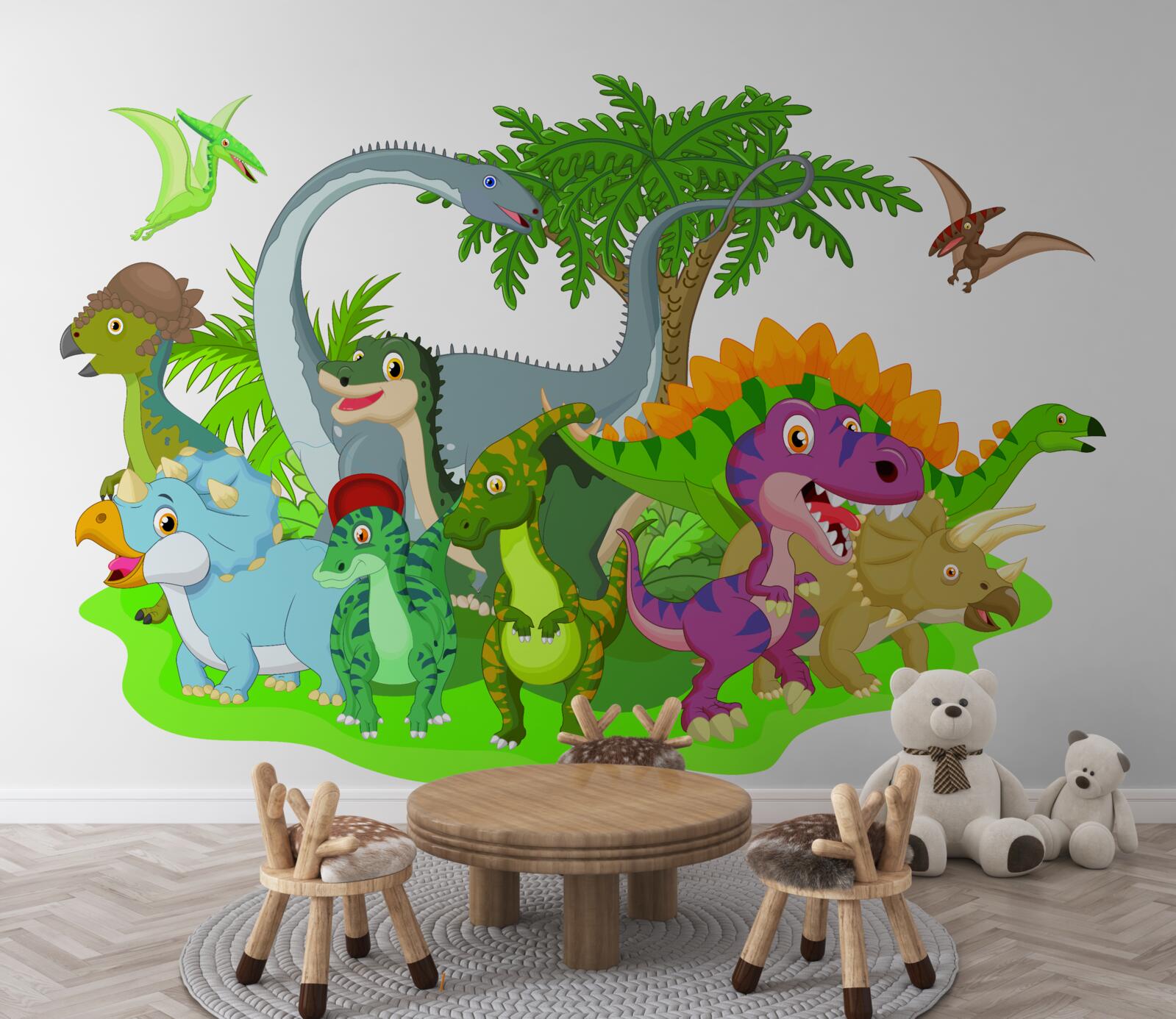 Fototapet dinozauri de desene animate