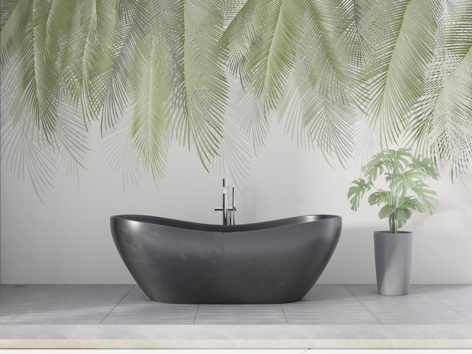 Fototapet tropice cu palmieri verzi