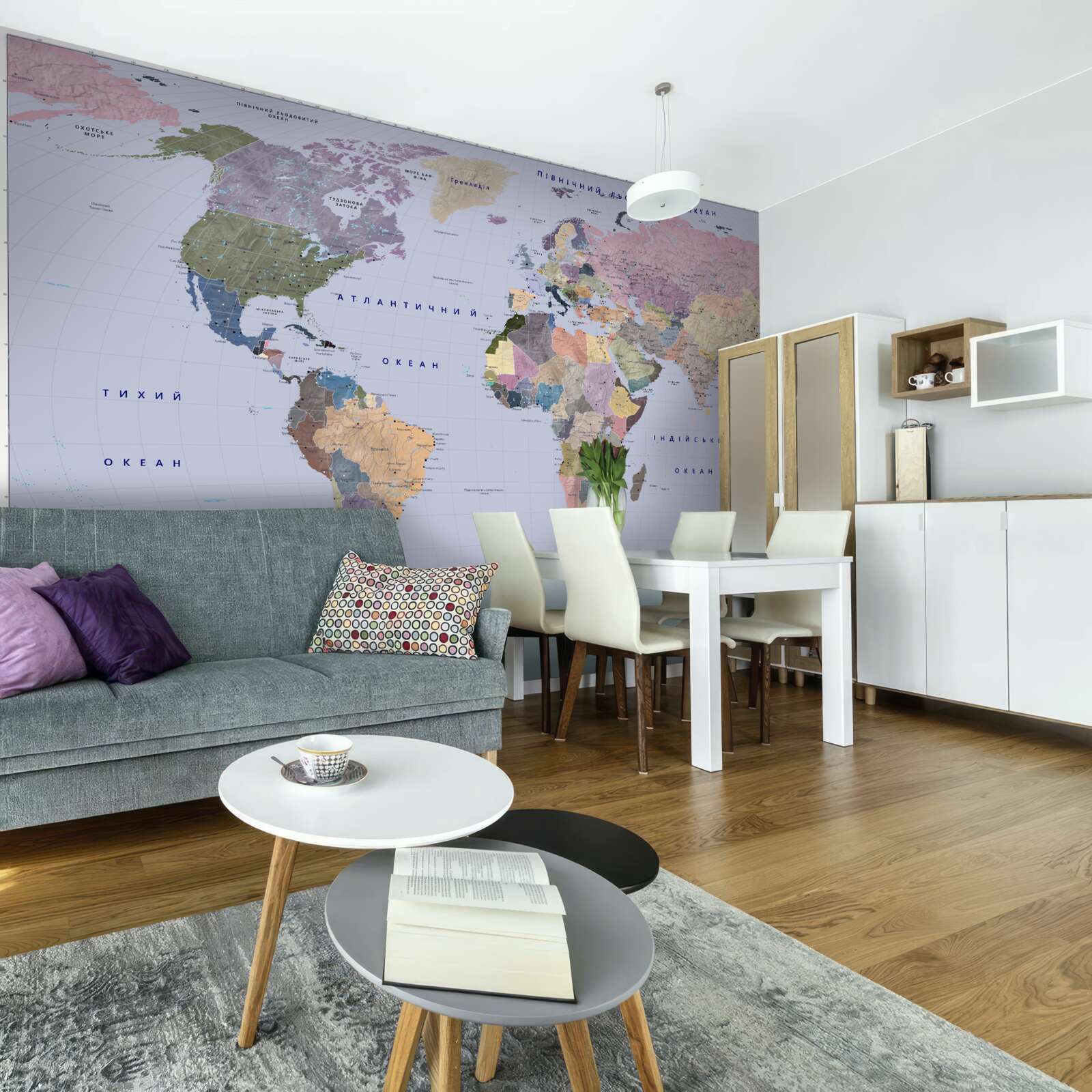 Fototapet hartă geografică multicoloră a pământului