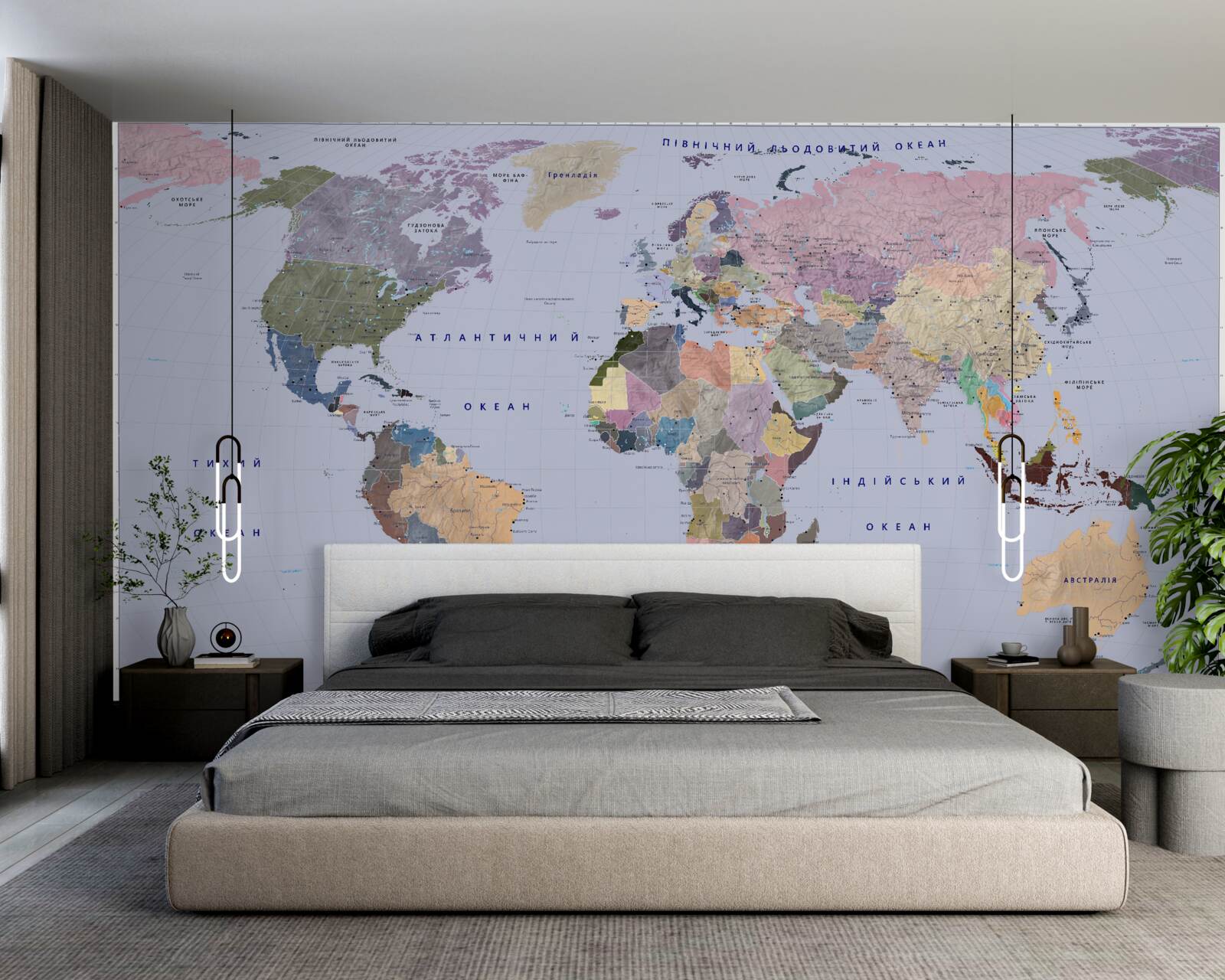 Fototapet hartă geografică multicoloră a pământului