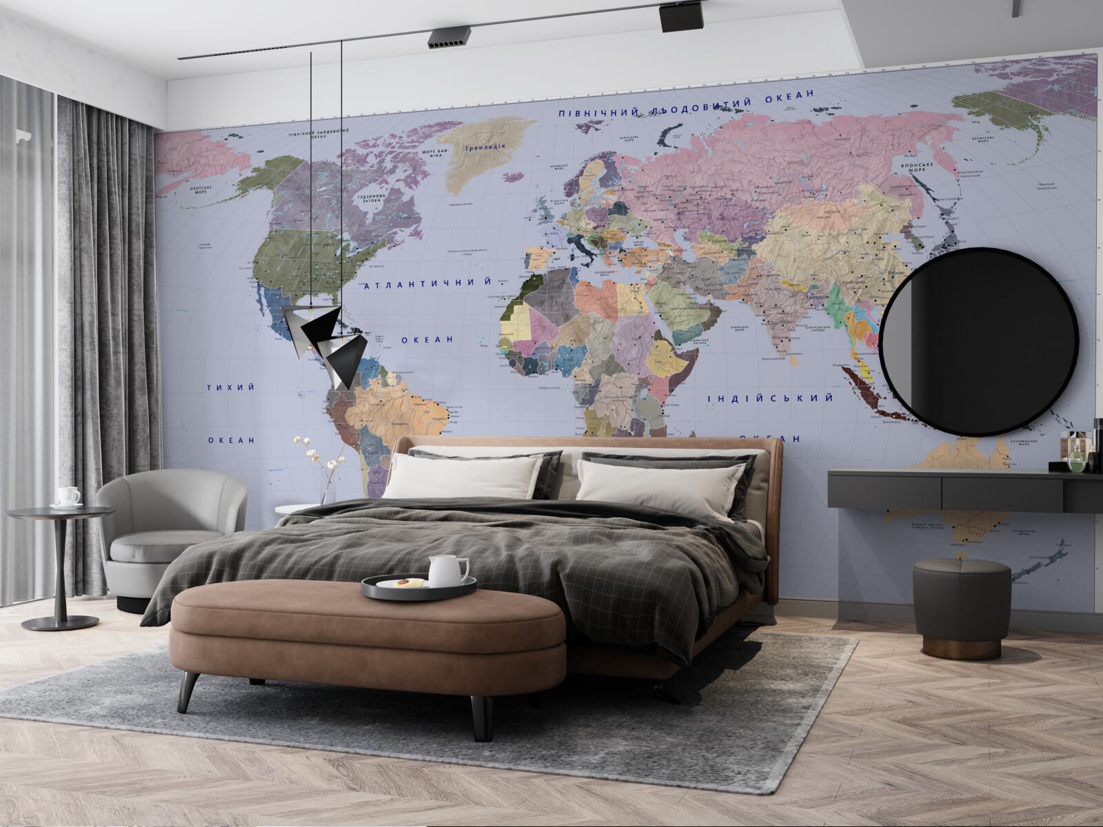 Fototapet hartă geografică multicoloră a pământului