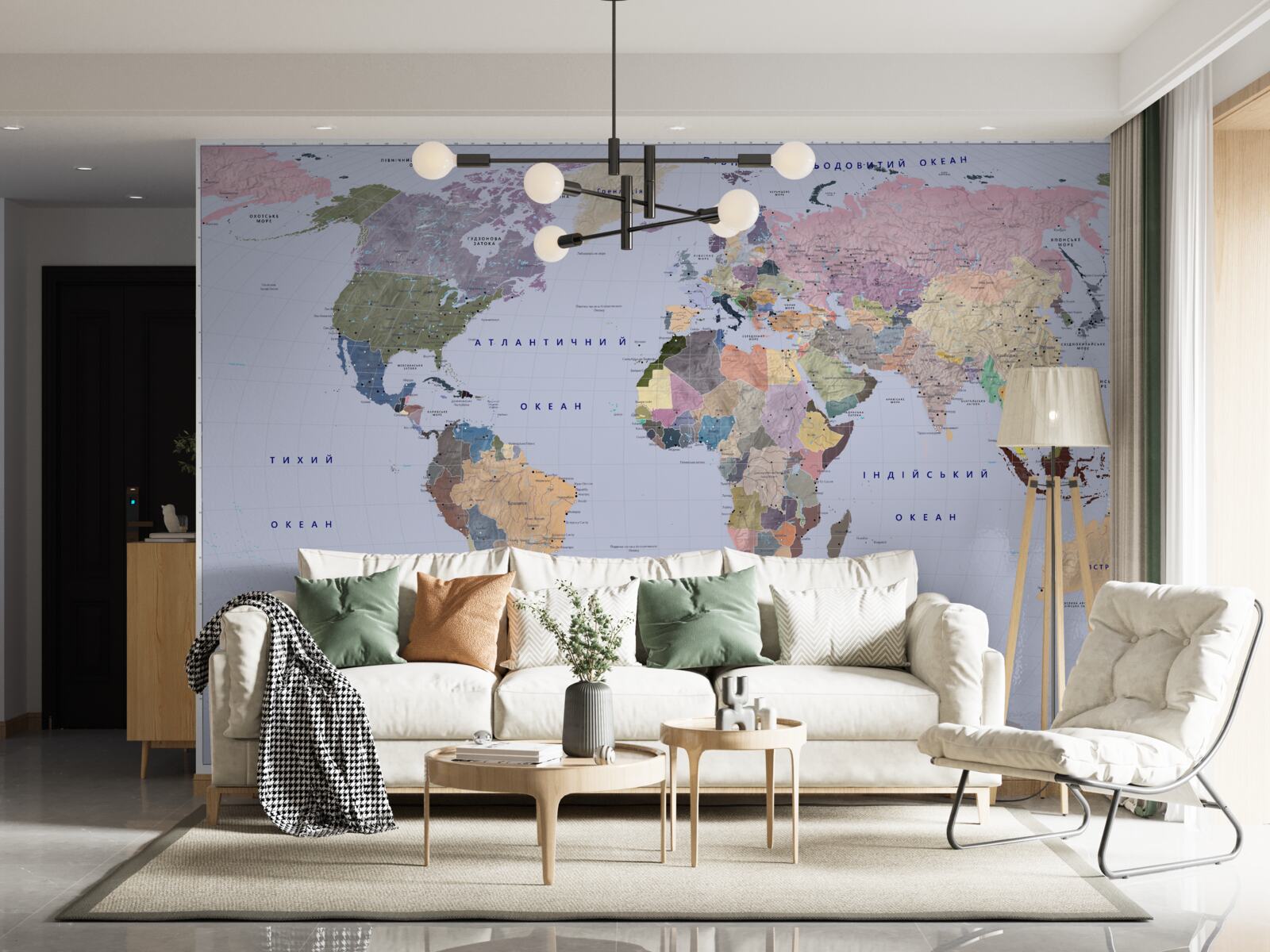 Fototapet hartă geografică multicoloră a pământului