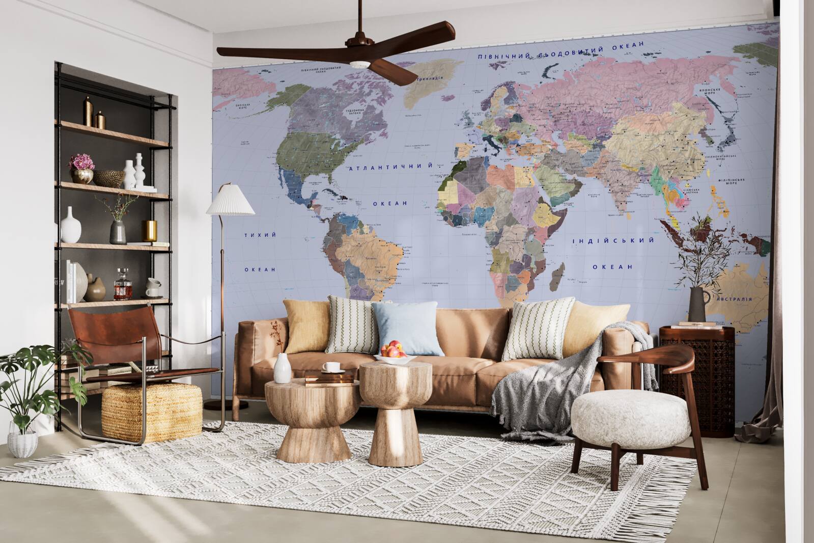 Fototapet hartă geografică multicoloră a pământului