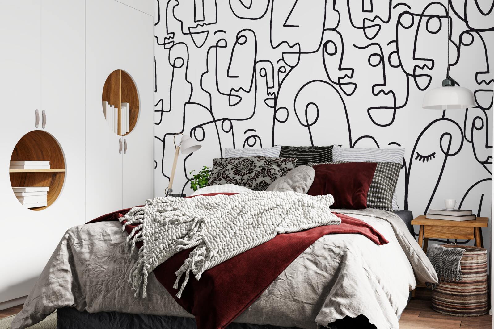 Fototapet contururi faciale feminine