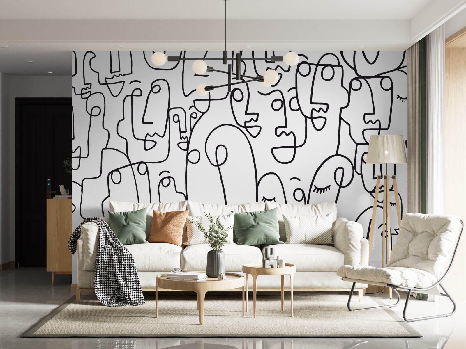 Fototapet contururi faciale feminine