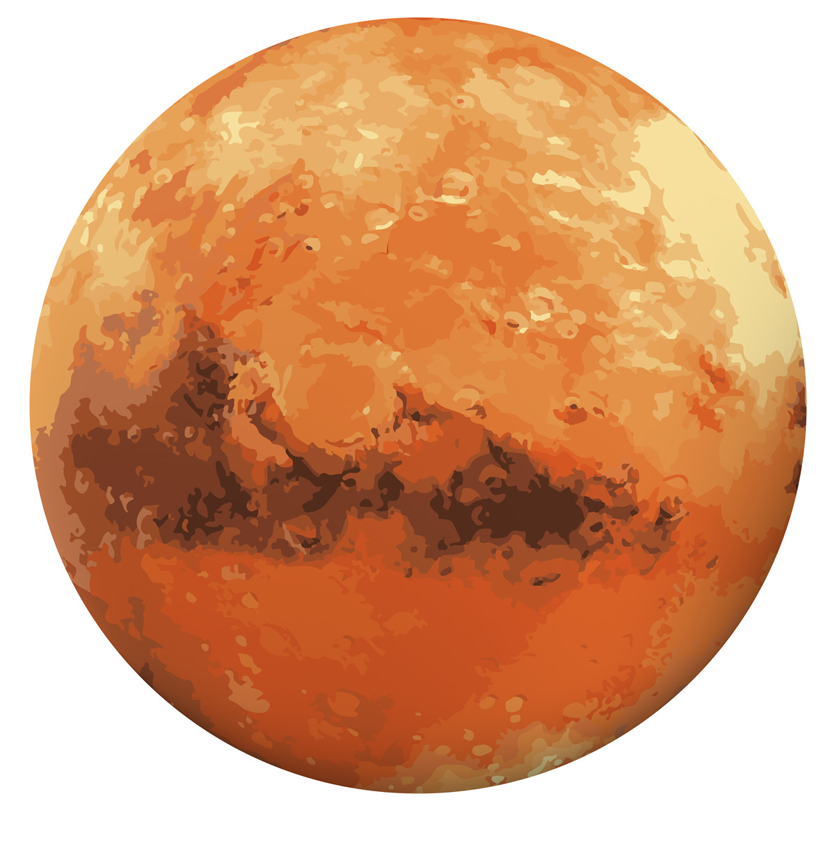 Fototapet planeta este roșu-galben