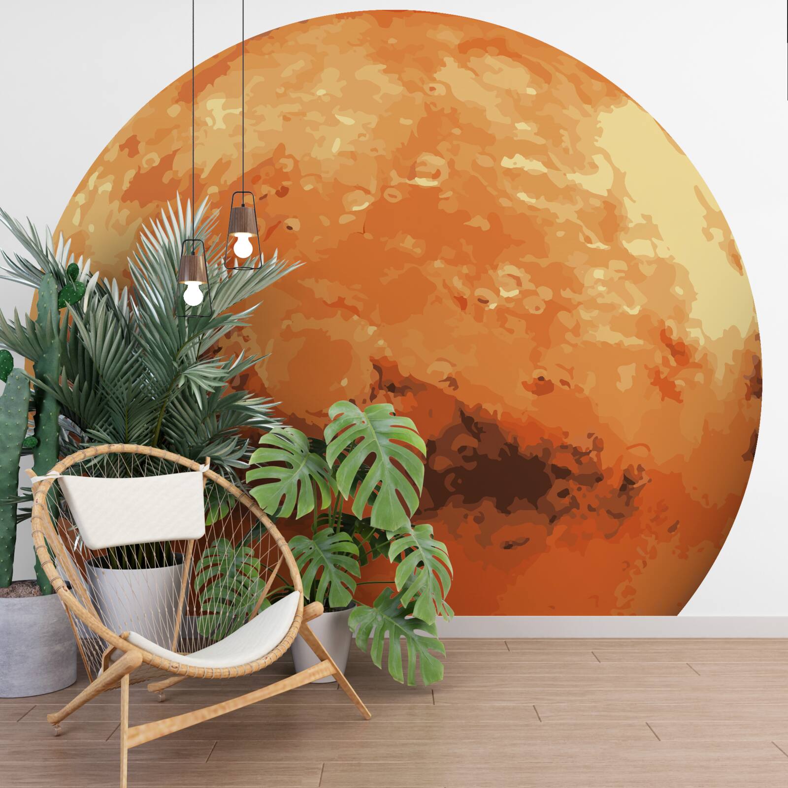 Fototapet planeta este roșu-galben