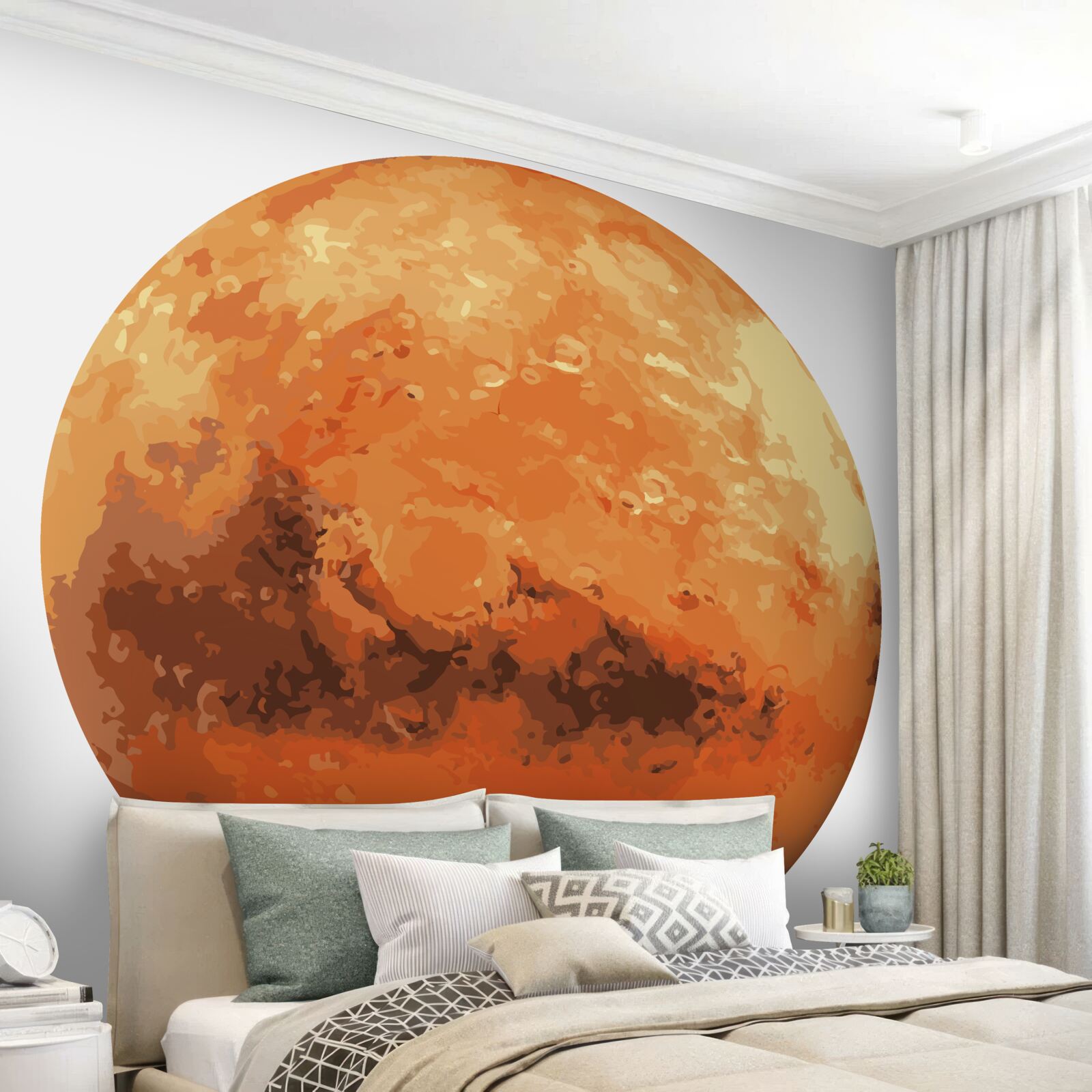 Fototapet planeta este roșu-galben