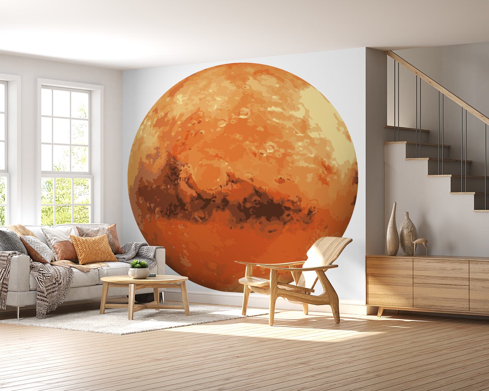 Fototapet planeta este roșu-galben