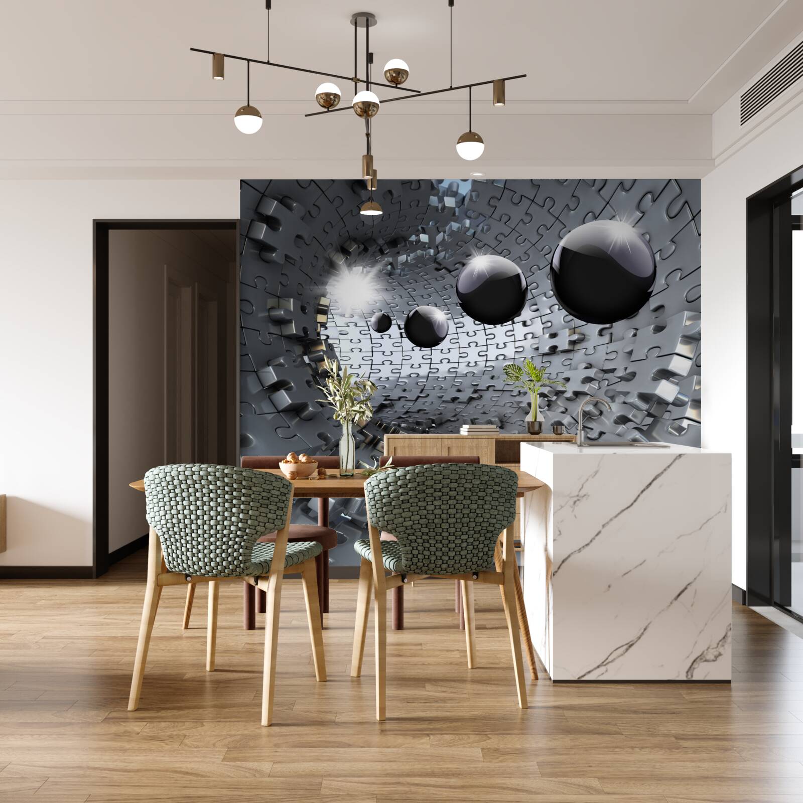 Fototapet bile negre dispar peste orizont