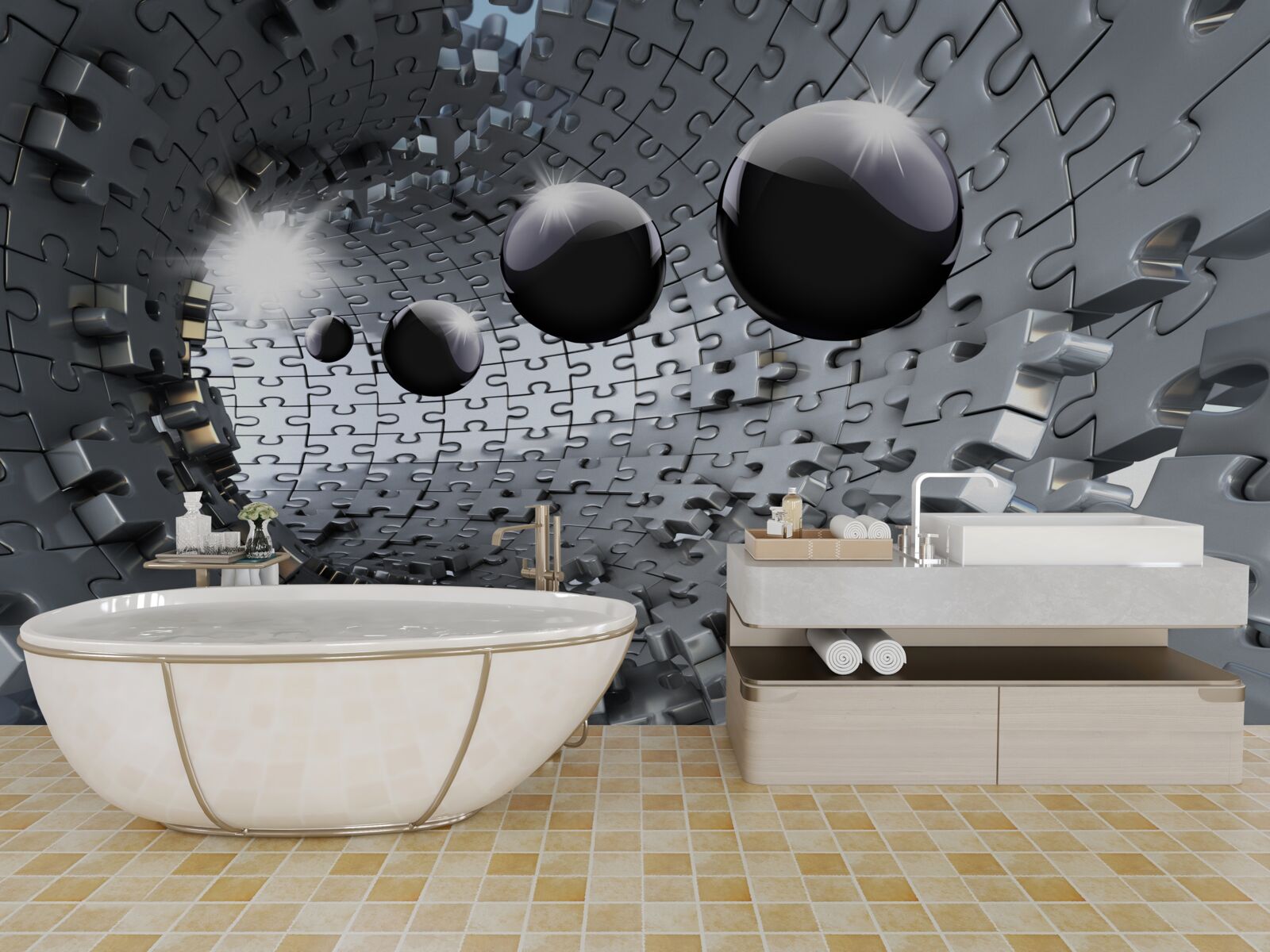 Fototapet bile negre dispar peste orizont