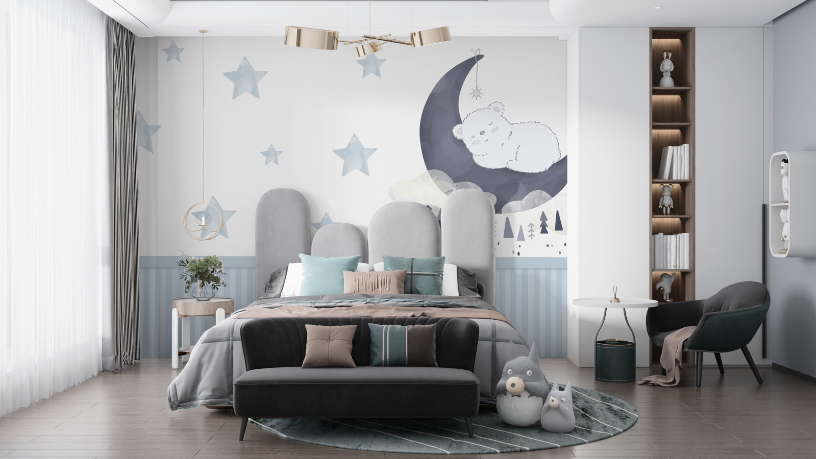 Fototapet urs pe satelit pământ