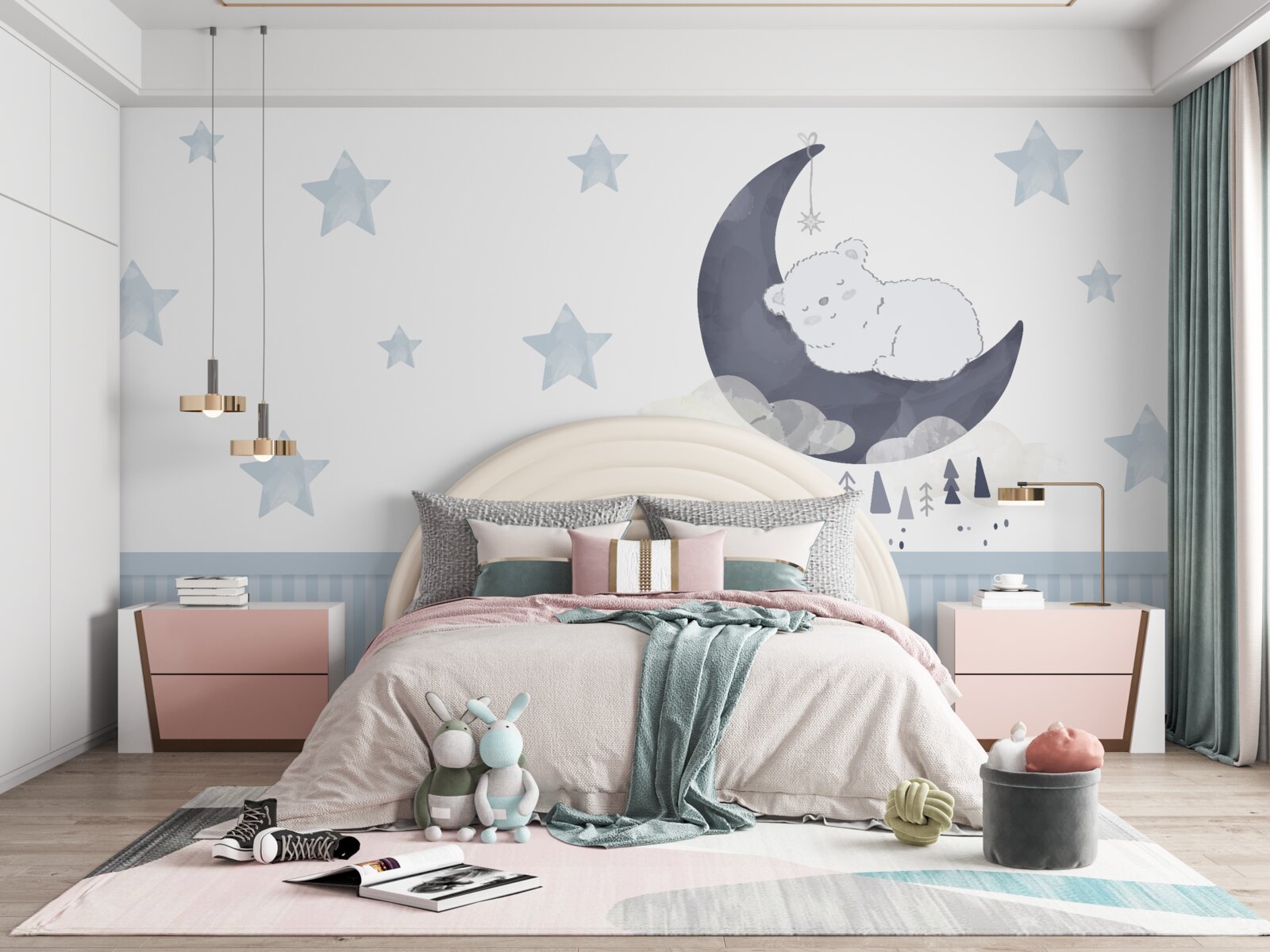 Fototapet urs pe satelit pământ