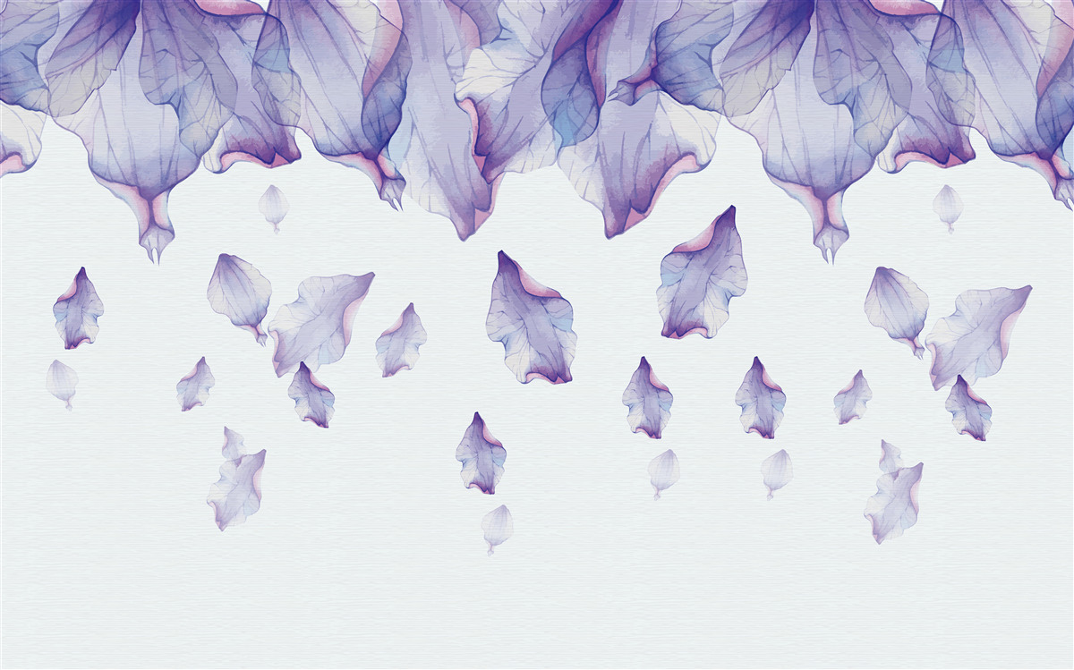 Fototapet flori de iris violet care se încadrează