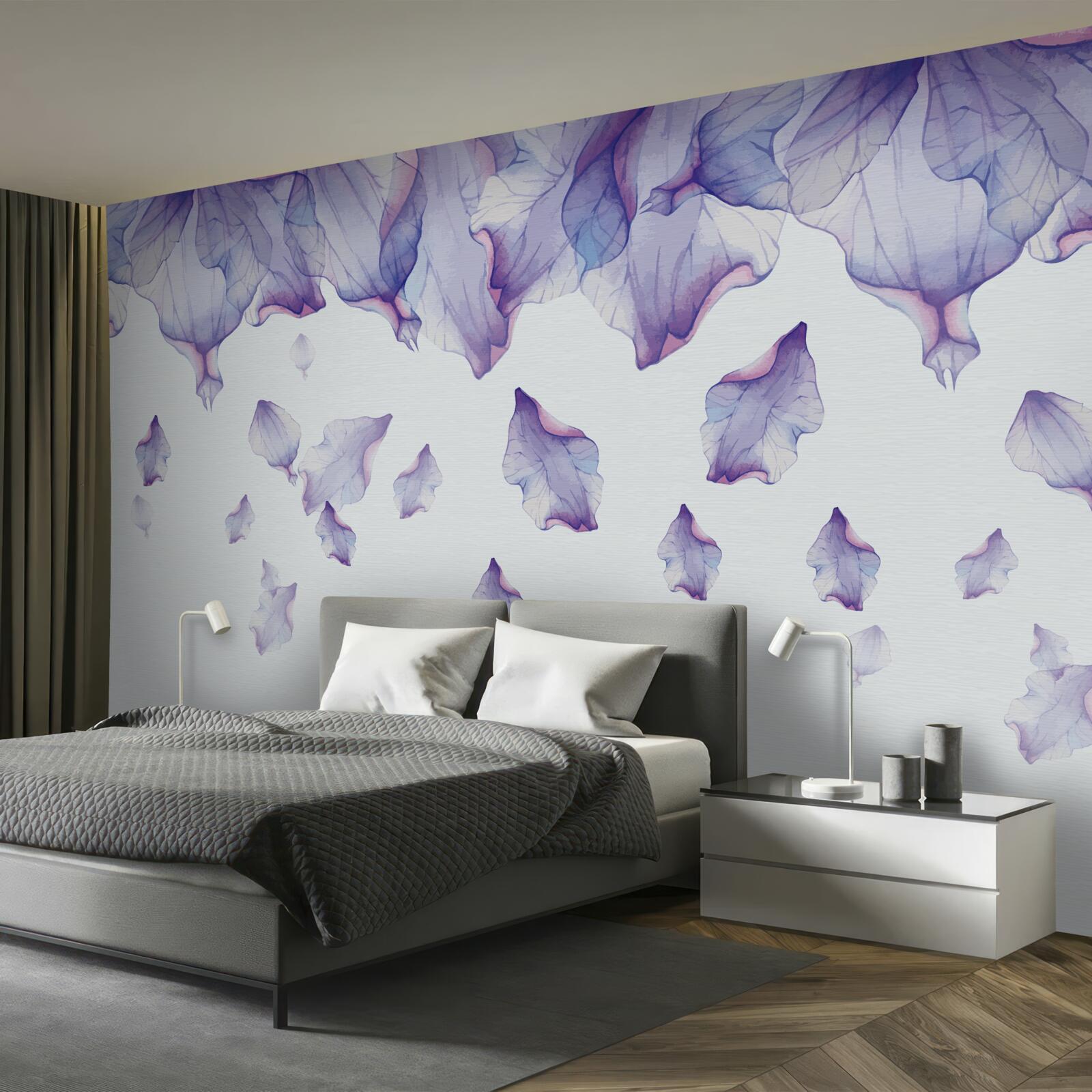 Fototapet flori de iris violet care se încadrează