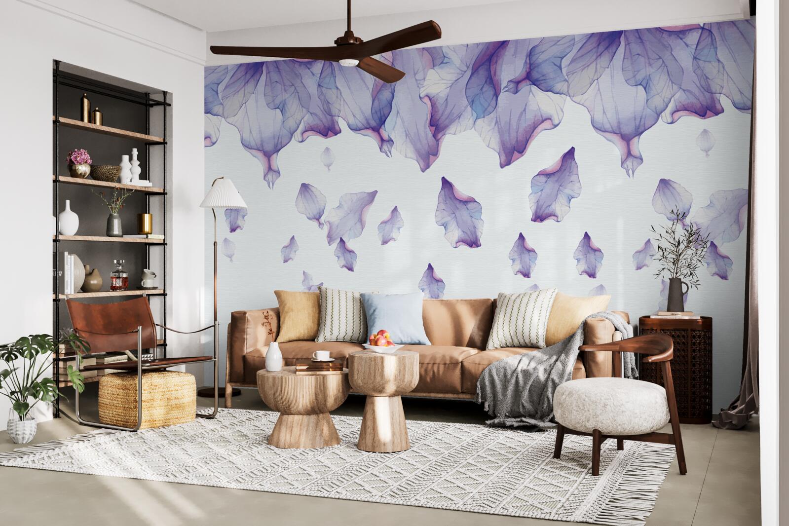 Fototapet flori de iris violet care se încadrează