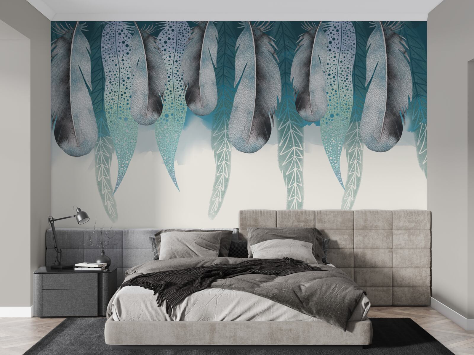 Fototapet fundal abstract cu imagine de pene