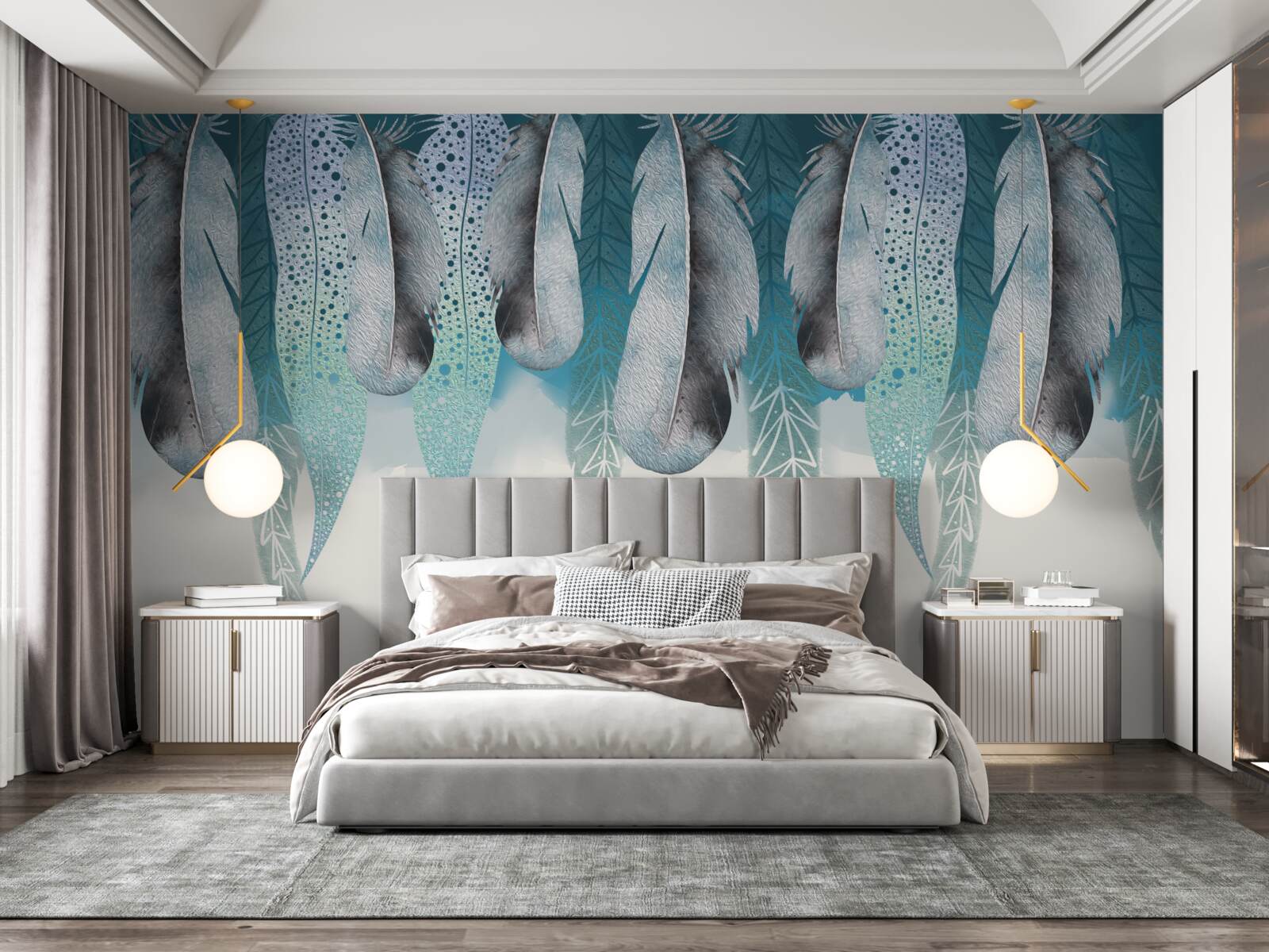 Fototapet fundal abstract cu imagine de pene