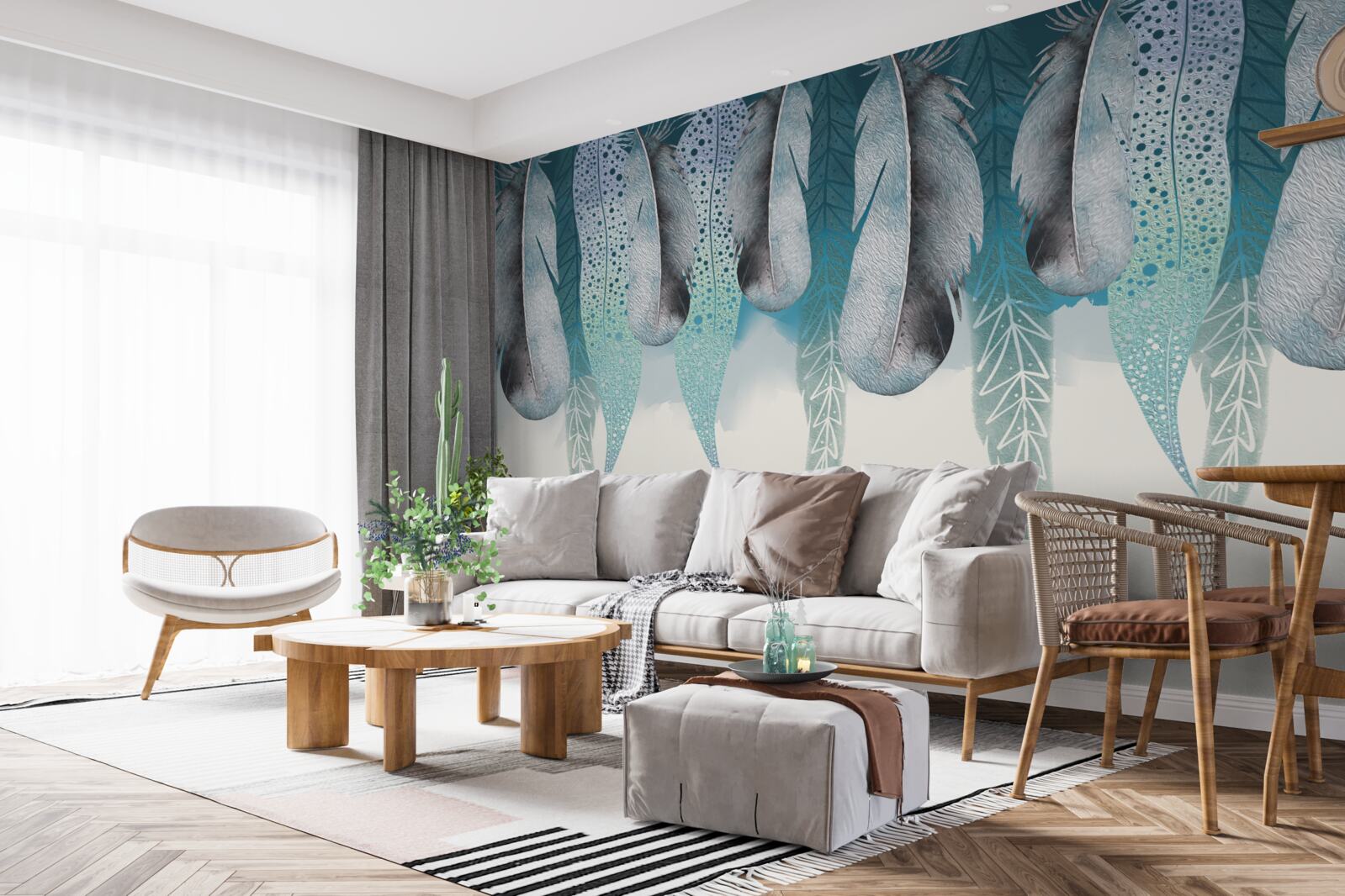 Fototapet fundal abstract cu imagine de pene