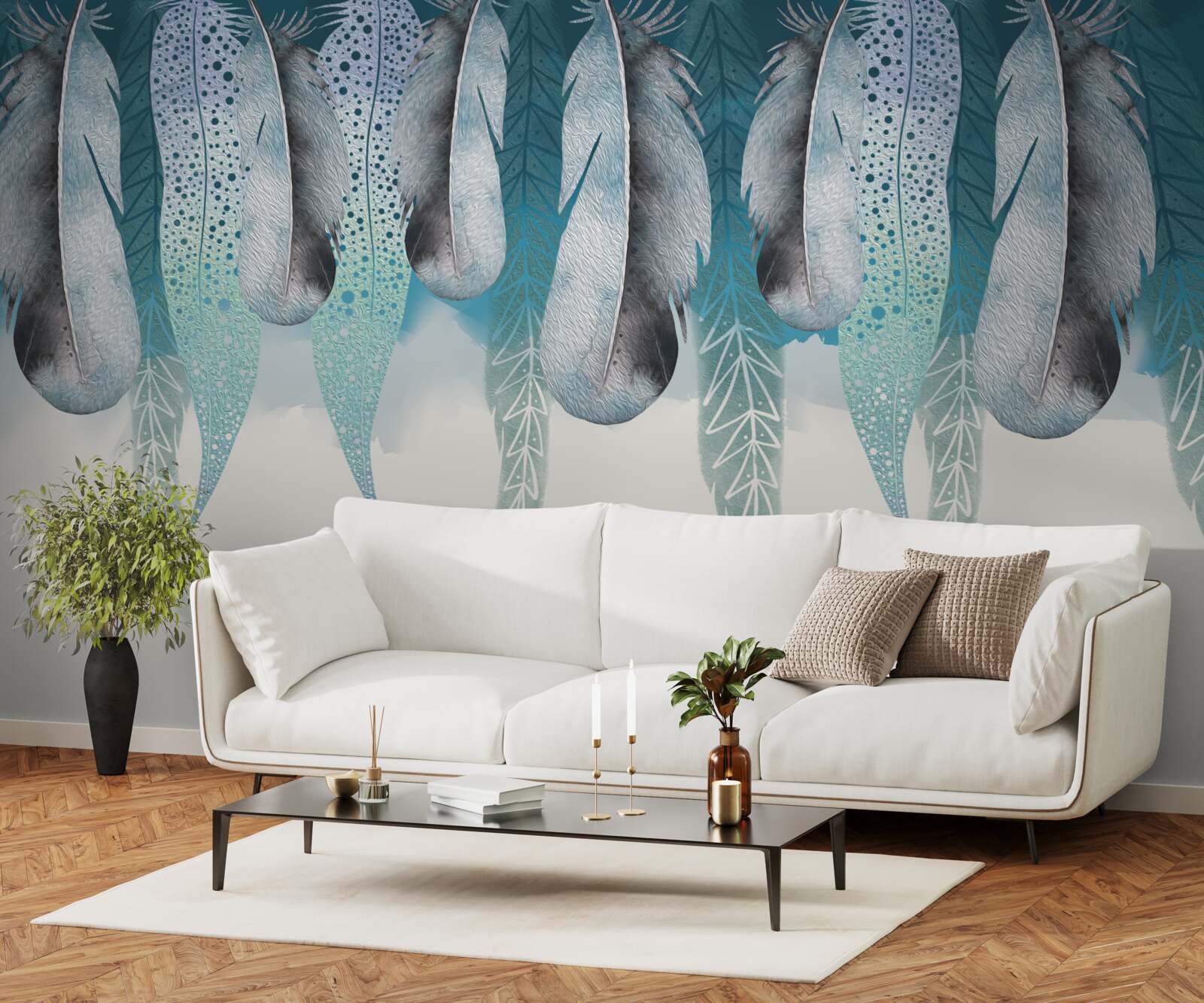 Fototapet fundal abstract cu imagine de pene