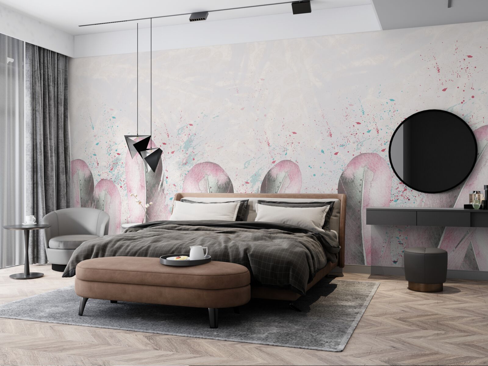 Fototapet moliciunea penelor roz