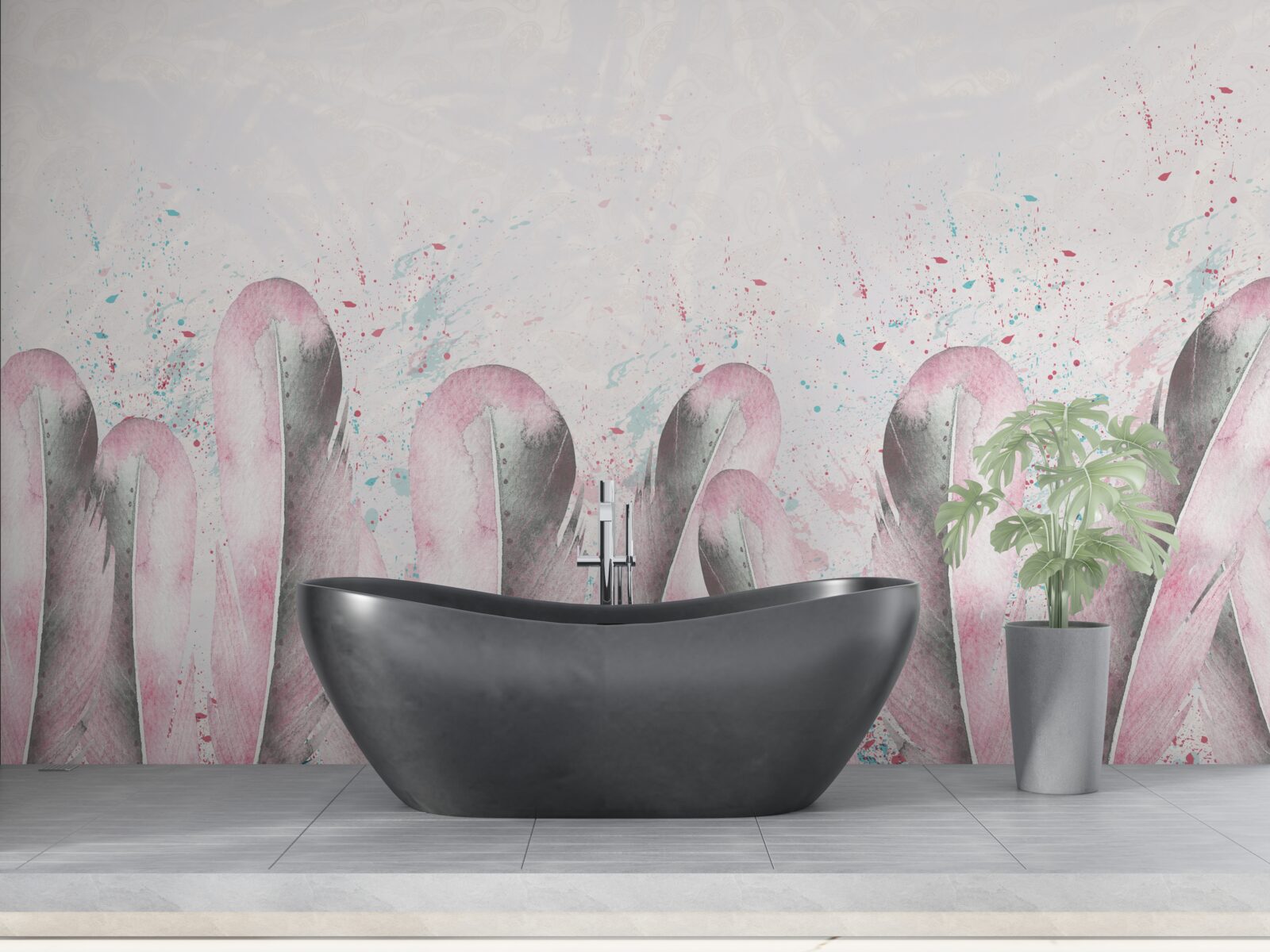 Fototapet moliciunea penelor roz