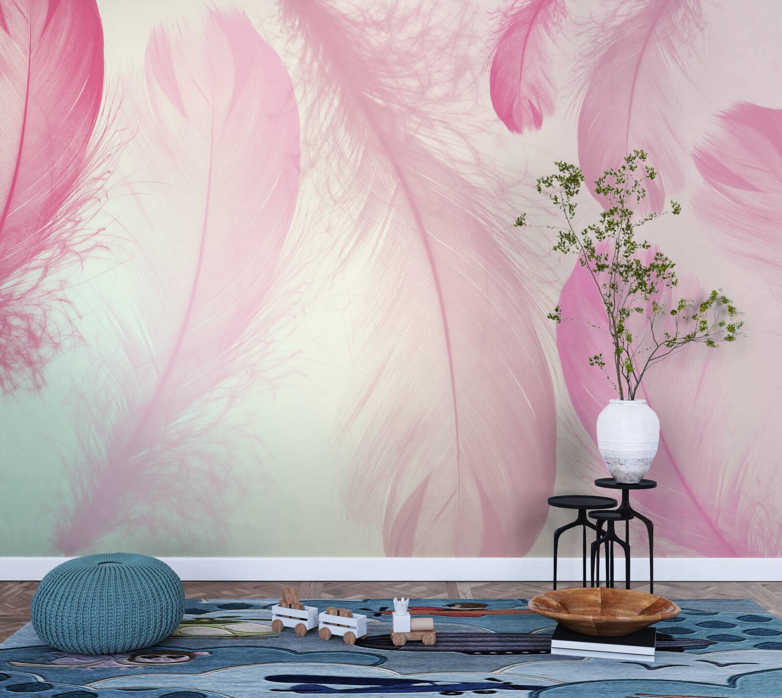 Fototapet pene mari cu o nuanță delicată de roz