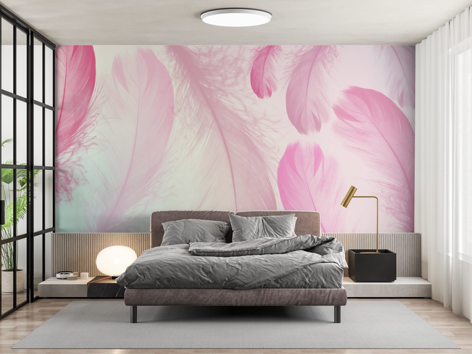 Fototapet pene mari cu o nuanță delicată de roz